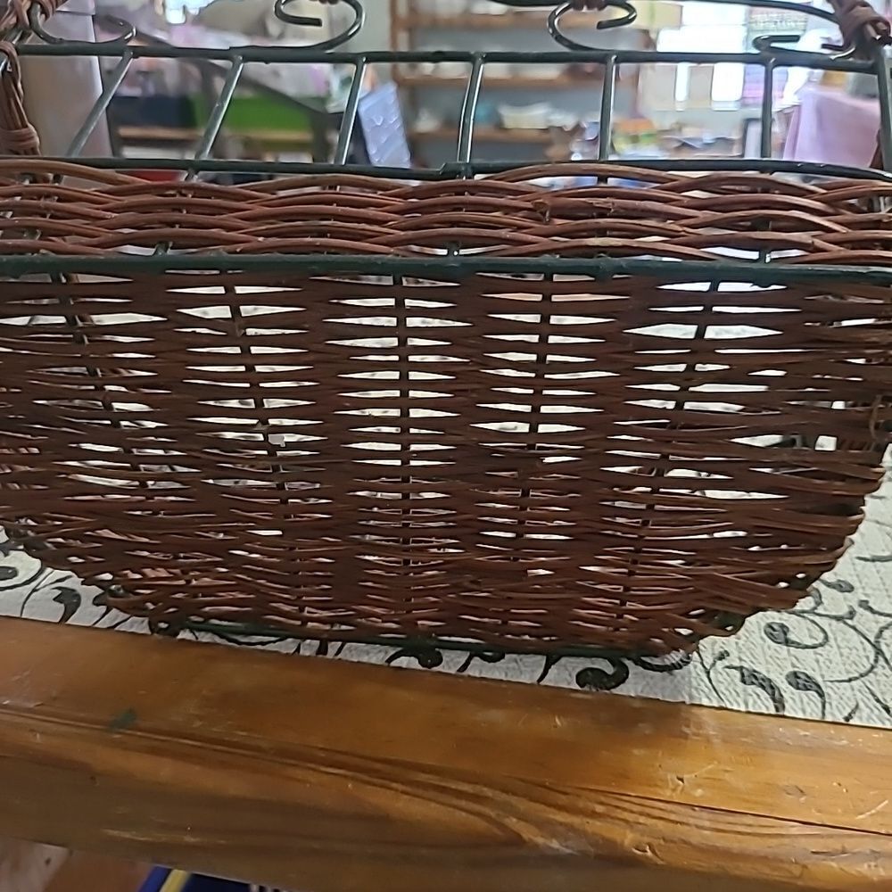 Wicker and Metal Basket - Picture 7 of 8